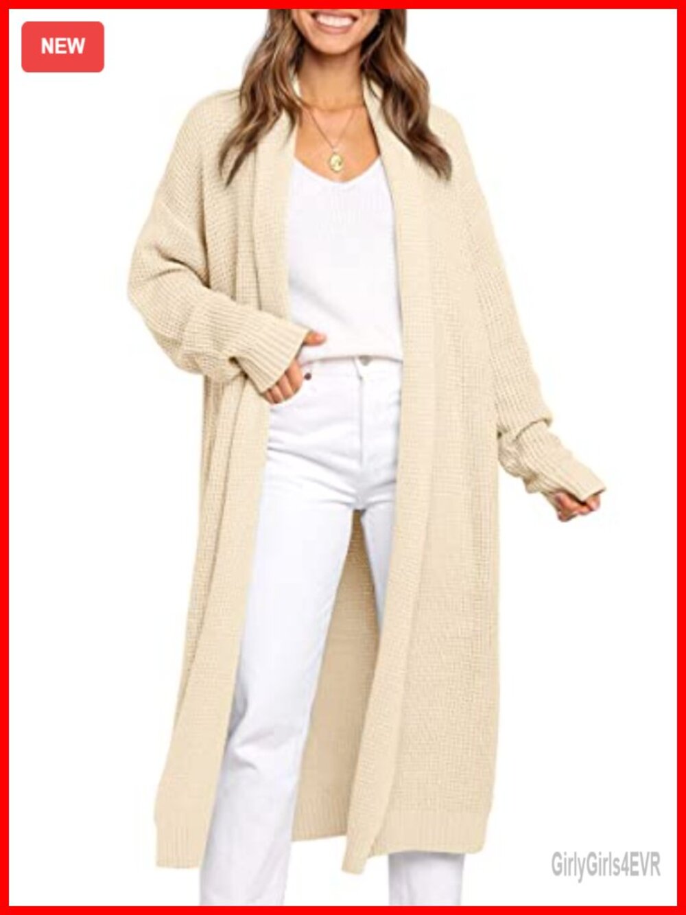 Oversized Ribbed Knit Long Cardigan Sweater Coat Open Front